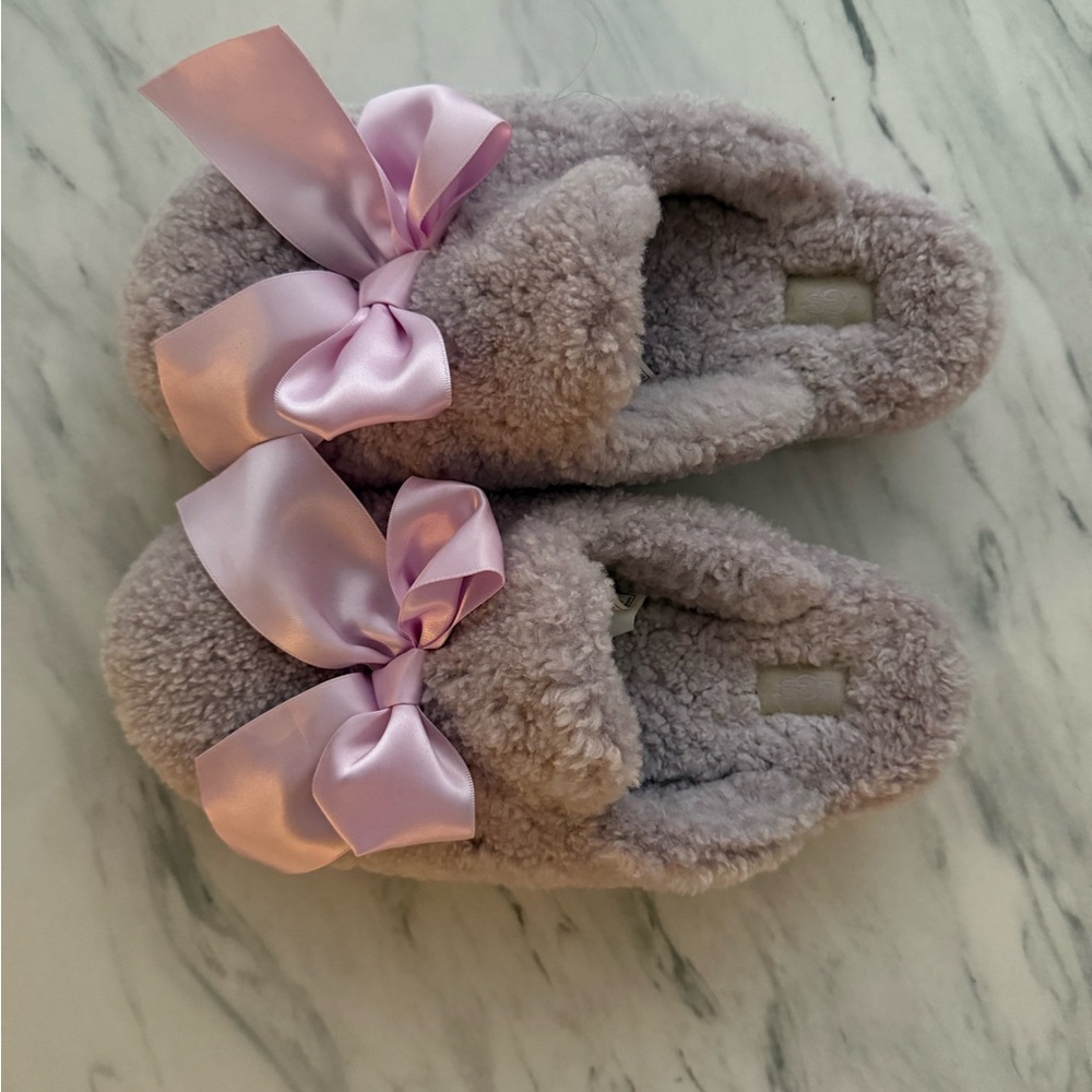 Purple UGG Slippers with Pink Bows